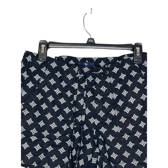 Gap Women Shorts Linen Casual Drawstring Waist Diamond Pattern Black Size 4 NWT - Picture 2 of 11
